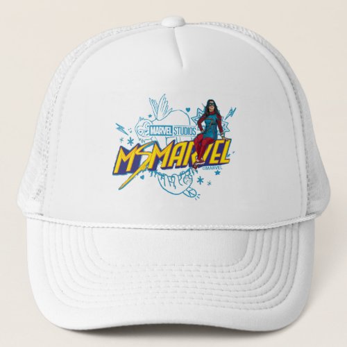 Ms Marvel  Ms Marvel With Sloth Baby Sketch Trucker Hat