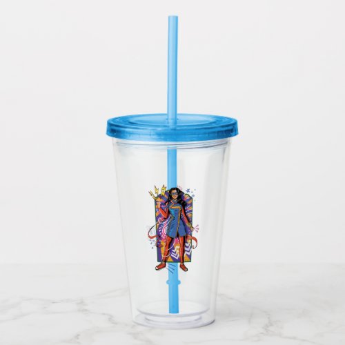 Ms Marvel  Mural Sketch Graphic Acrylic Tumbler