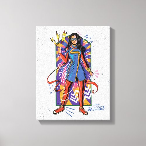 Ms Marvel  Mural Sketch Graphic Canvas Print