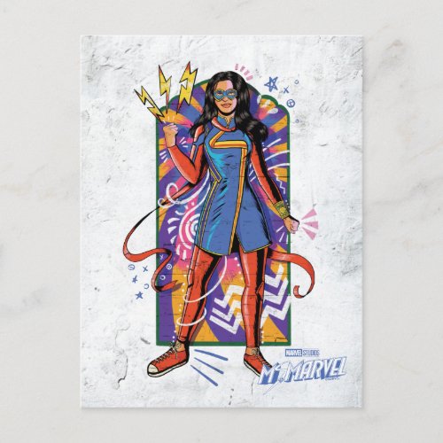 Ms Marvel  Mural Sketch Graphic Postcard