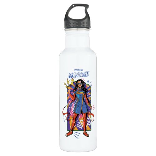 Ms Marvel  Mural Sketch Graphic Stainless Steel Water Bottle