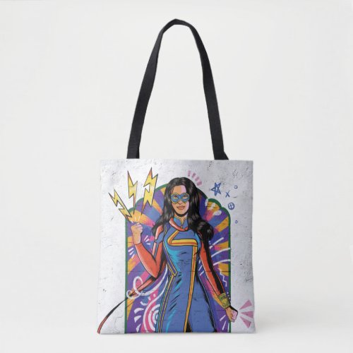 Ms Marvel  Mural Sketch Graphic Tote Bag