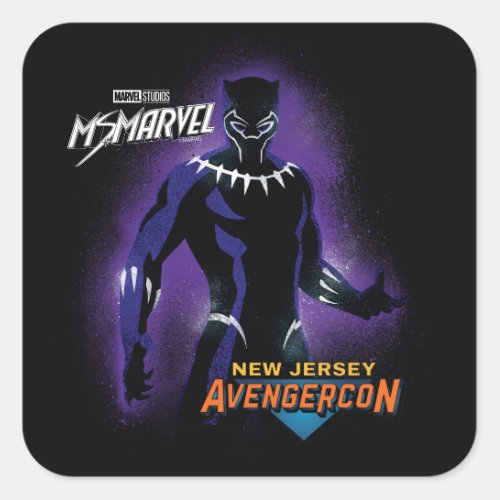 Ms Marvel  New Jersey Avengercon _ Black Panther Square Sticker