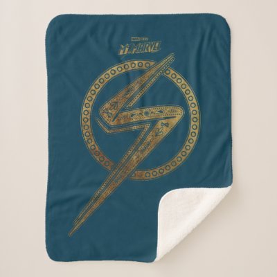 Ms. Marvel | Ornate Pattern Logo Sherpa Blanket