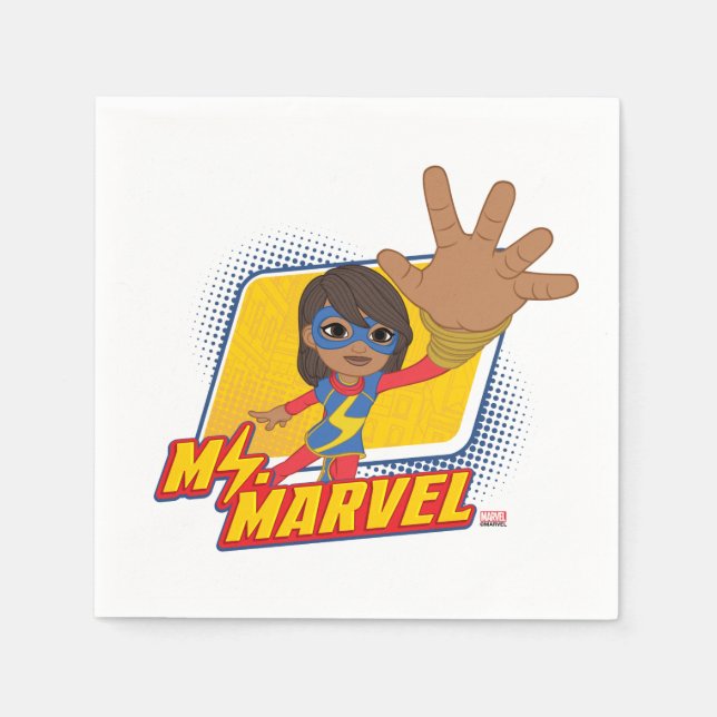 Ms. Marvel Rectangular Character Graphic Napkins (Front)
