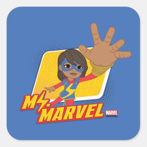 Ms Marvel Rectangular Character Graphic Square Sticker