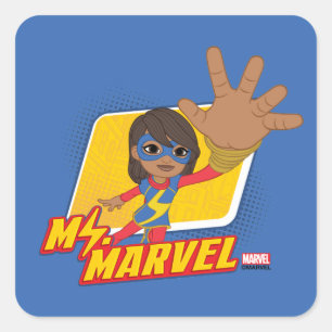 Ms. Marvel Rectangular Character Graphic Square Sticker
