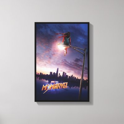 Ms. Marvel | Sitting On Street Light Canvas Print