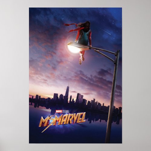 Ms Marvel  Sitting On Street Light Poster