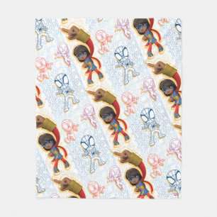 Ms. Marvel & Spidey Team Pattern Fleece Blanket