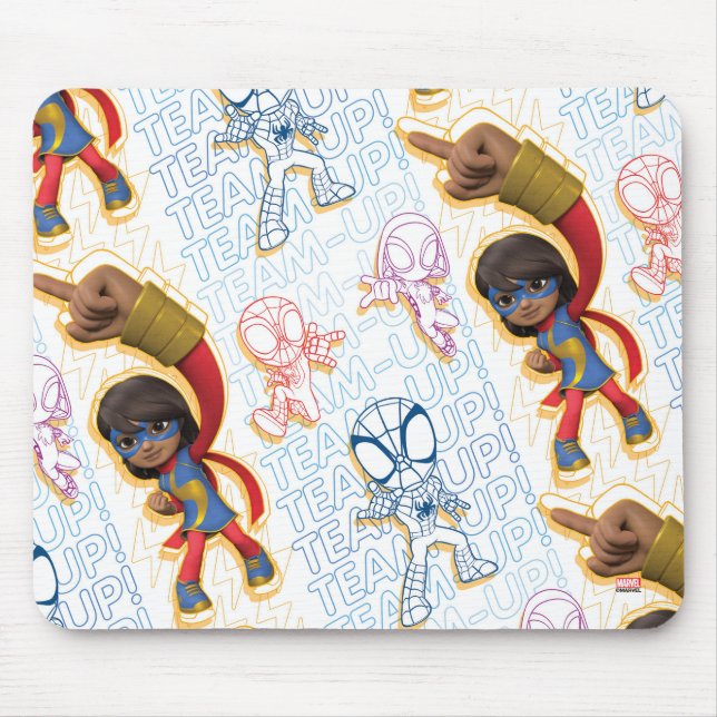 Ms. Marvel & Spidey Team Pattern Mouse Pad (Front)
