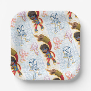 Ms. Marvel & Spidey Team Pattern Paper Plates