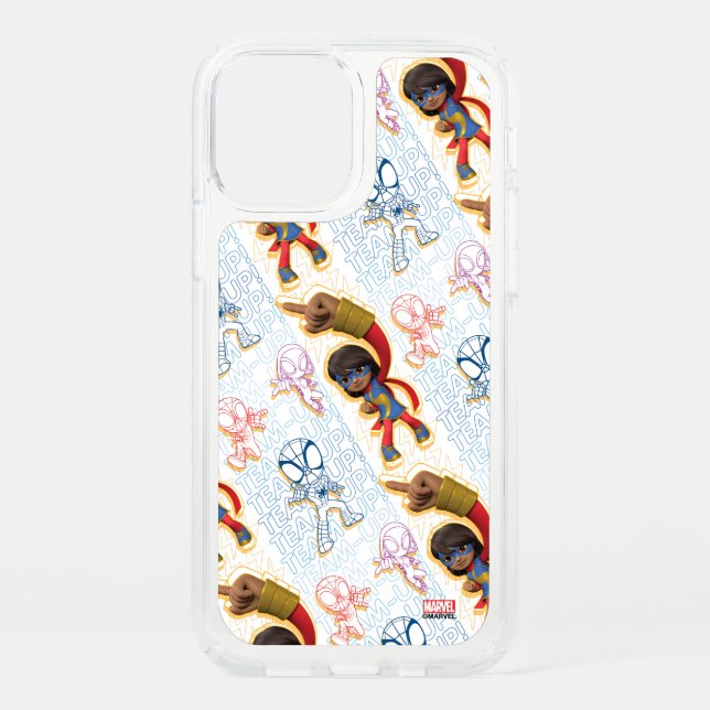 Ms. Marvel & Spidey Team Pattern Speck iPhone 12 Case (Front)