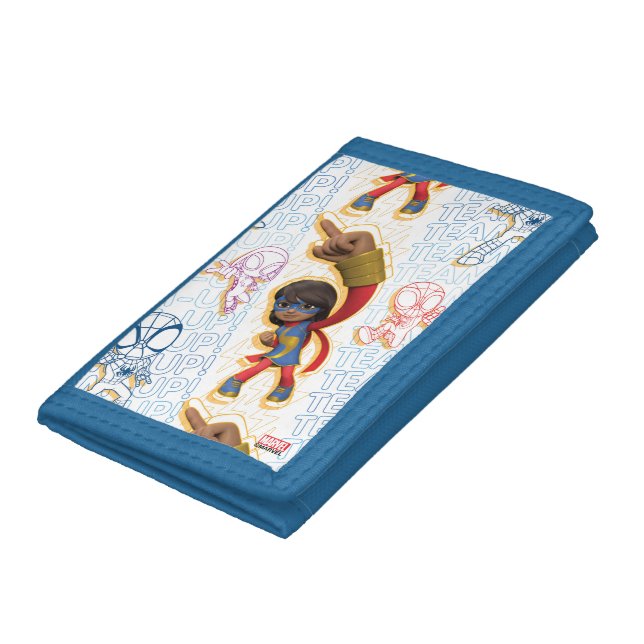 Ms. Marvel & Spidey Team Pattern Tri-fold Wallet (Bottom)