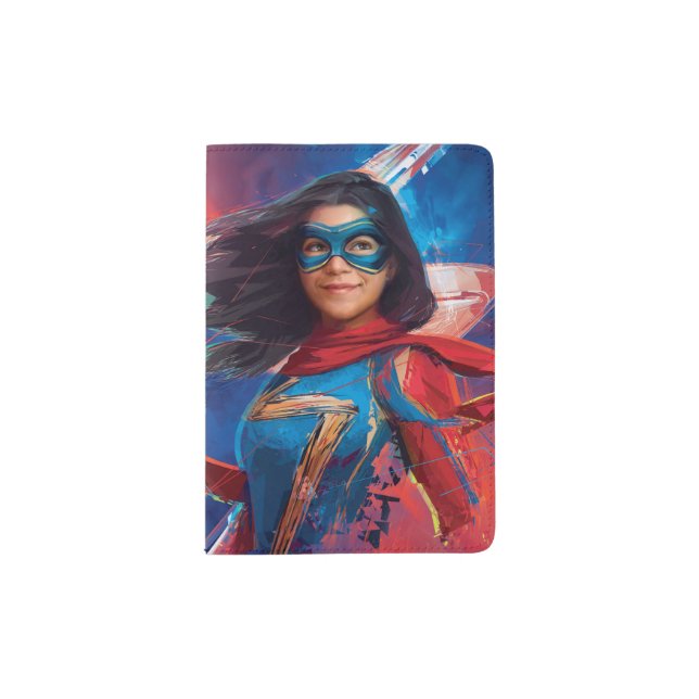 Ms. Marvel | Stylized Geometric Sketch Passport Holder (Front)