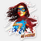 Ms. Marvel | Stylized Geometric Sketch Sticker (Front)