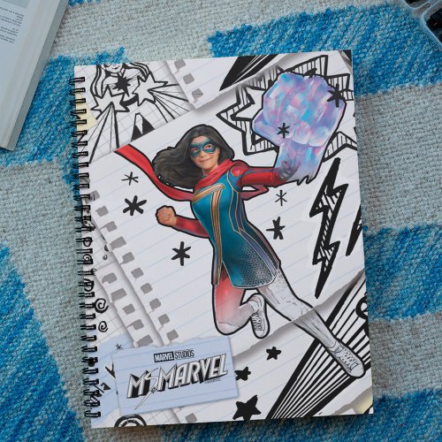 Ms Marvel  Super Hero Doodle Pattern Notebook