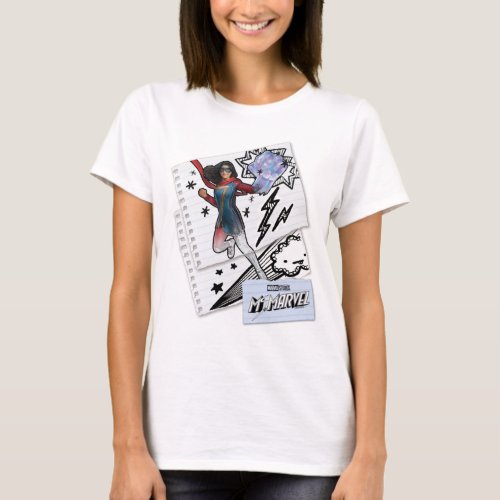 Ms Marvel  Super Hero Doodle Pattern T_Shirt