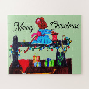 MS. MOUSE MAKES A SANTA HAT JIGSAW PUZZLE