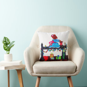 MS. MOUSE MAKES A SANTA HAT THROW PILLOW