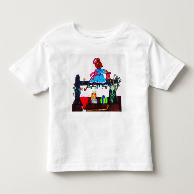 MS. MOUSE MAKES A SANTA HAT  TODDLER T-SHIRT (Front)