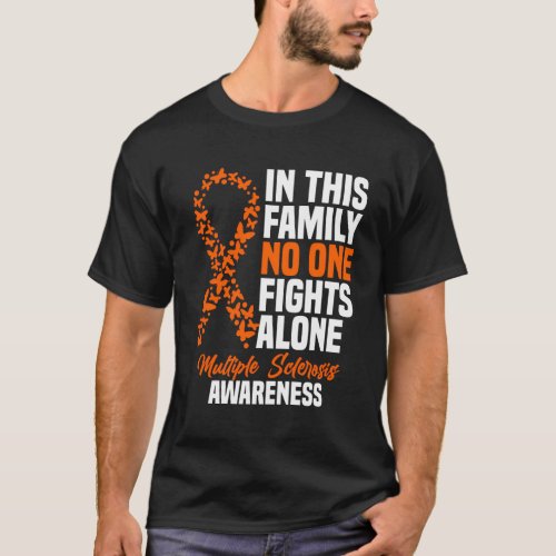 Ms Multiple Sclerosis Awareness Orange Ribbon T_Shirt