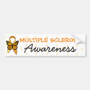 MS Multiple Sclerosis Awareness Ribbon Bumper Sticker