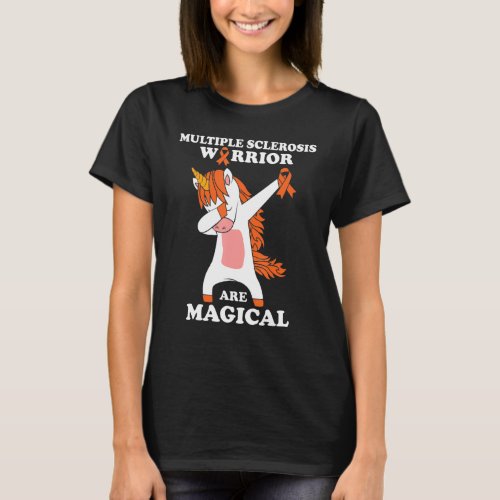 Ms Multiple Sclerosis Awareness Ribbon Magical Uni T_Shirt