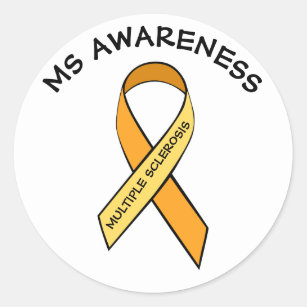 MS Multiple Sclerosis Awareness Ribbon Sticker