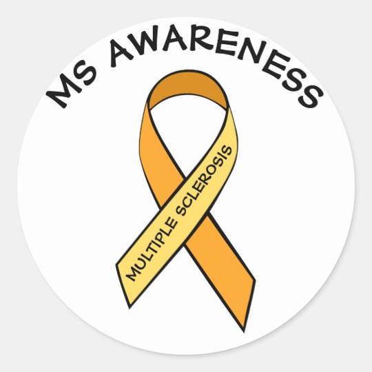 MS Multiple Sclerosis Awareness Ribbon Sticker | Zazzle.com