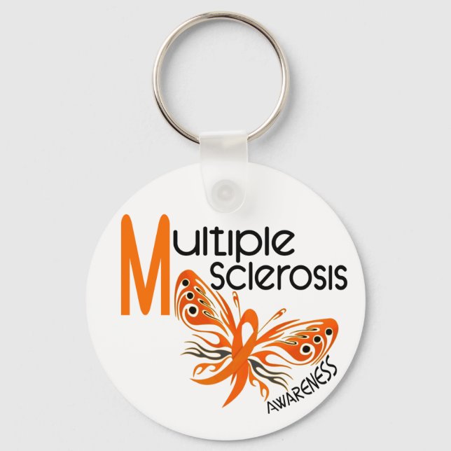 MS Multiple Sclerosis BUTTERFLY 3.1 Keychain (Front)