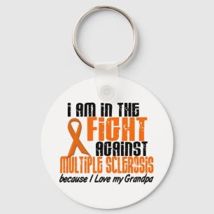 MS Multiple Sclerosis IN THE FIGHT FOR MY GRANDPA Keychain