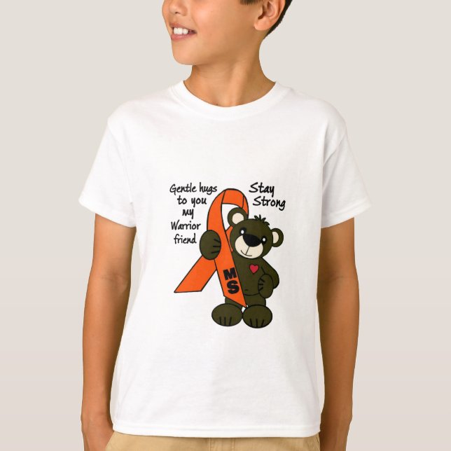 MS   ( Multiple Sclerosis ) teddy bear ribbon T-Shirt (Front)