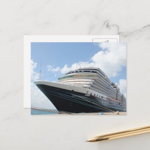 MS Nieuw Amsterdam Cruise Ship on Aruba Postcard