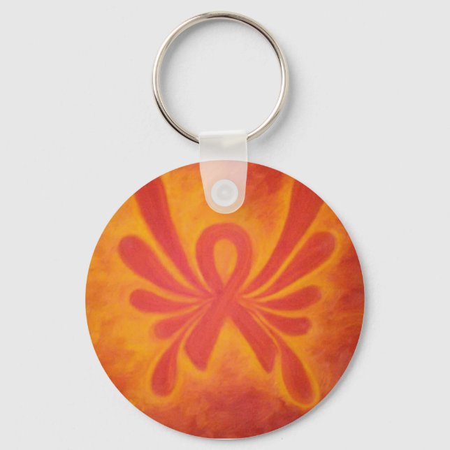 MS orange ribbon keychain (Front)