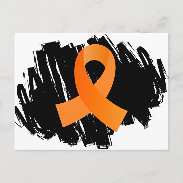 MS Orange Ribbon With Scribble Postcard (Front)