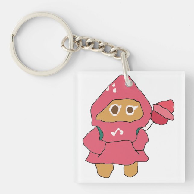 Ms Paint cookie run strawberry cookie Keychain (Front)