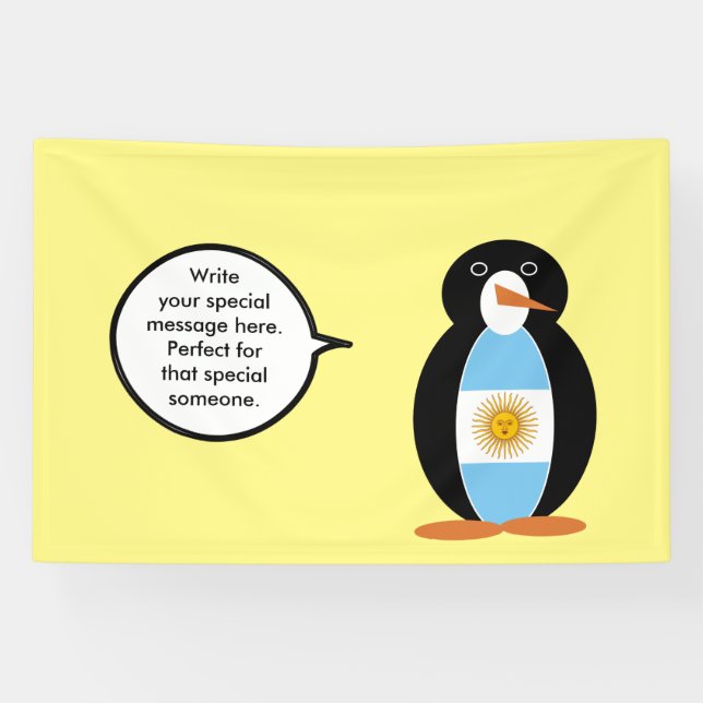 Ms Penguin Argentine Flag Talks Banner (Horizontal)