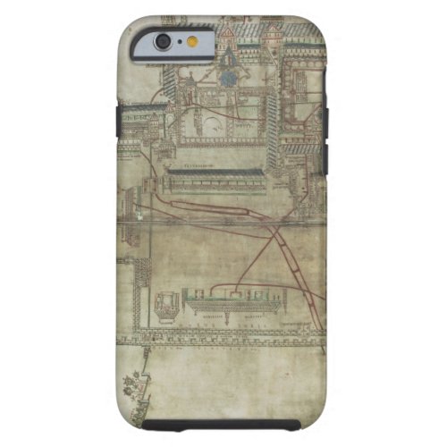 Ms R 171 f285 Plan of Canterbury Cathedral and th Tough iPhone 6 Case