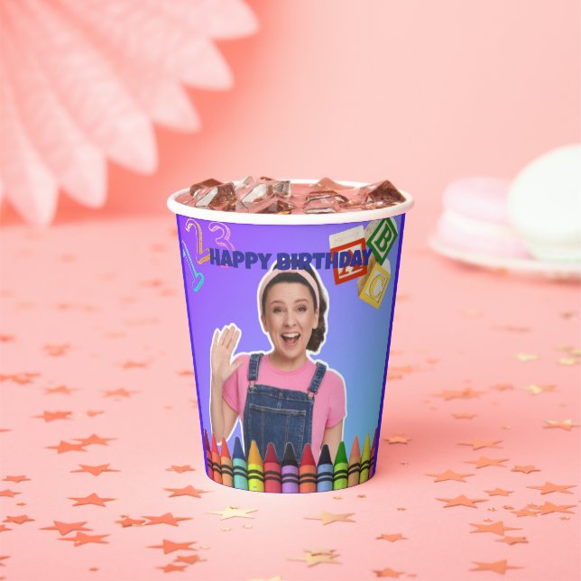 Ms.Rachel Custom Birthday Plates  Paper Cups (Insitu)