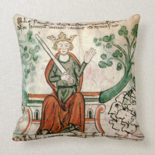 Ms Royal 20 A11 Richard I (1157-99) (The Lion-Hea Throw Pillow