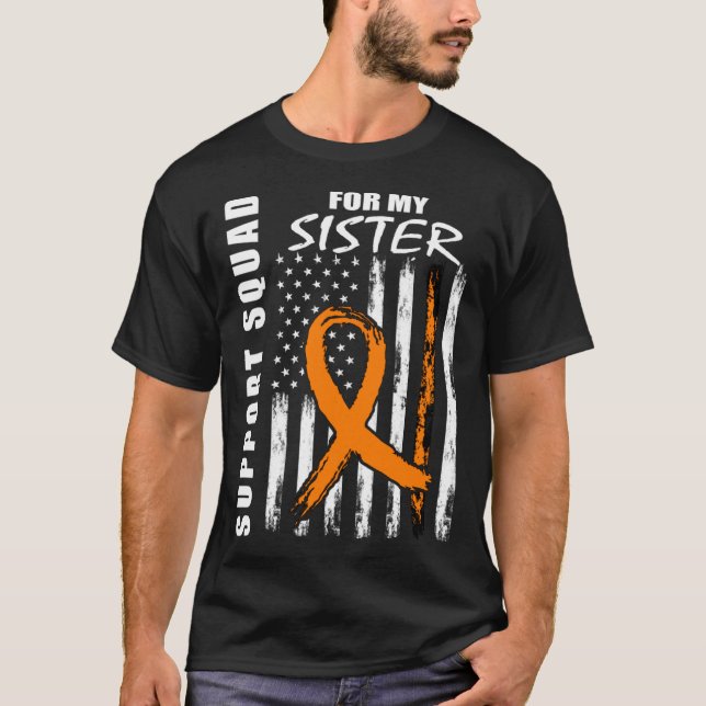 MS Sister Multiple Sclerosis Awareness USA Flag Fa T-Shirt (Front)