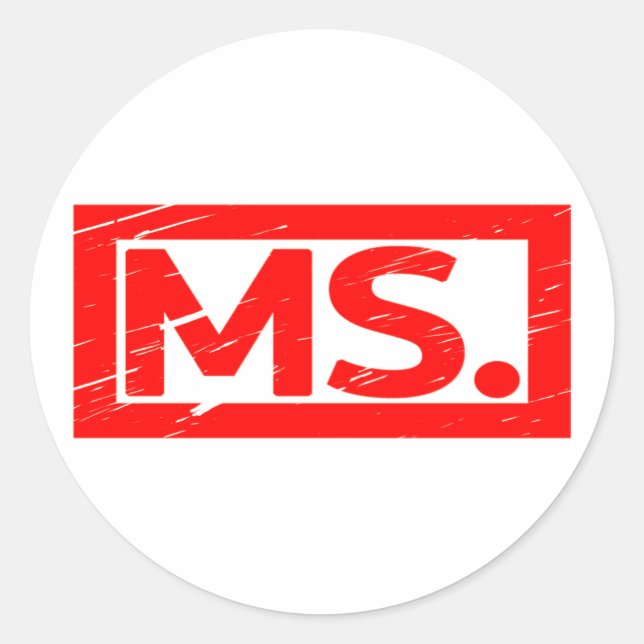 Ms. Stamp Classic Round Sticker (Front)
