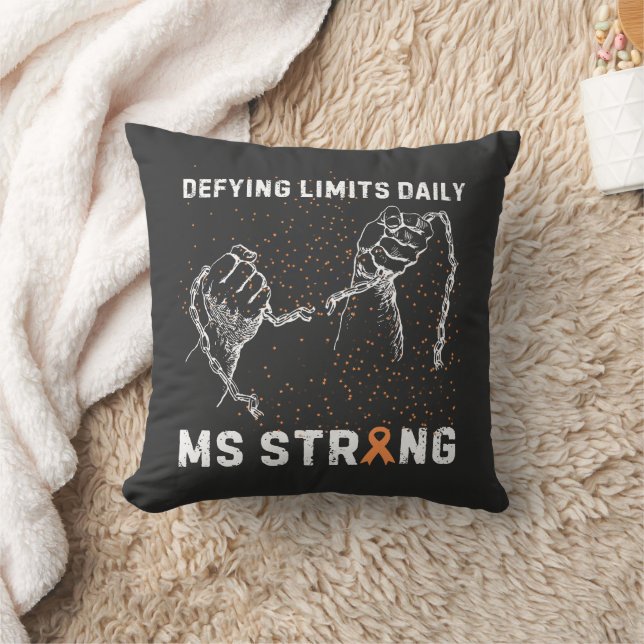 MS Strong: Multiple sclerosis awareness Throw Pillow (Blanket)