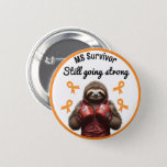 MS Survivor Sloth in&#129354;Red Boxing Gloves Button