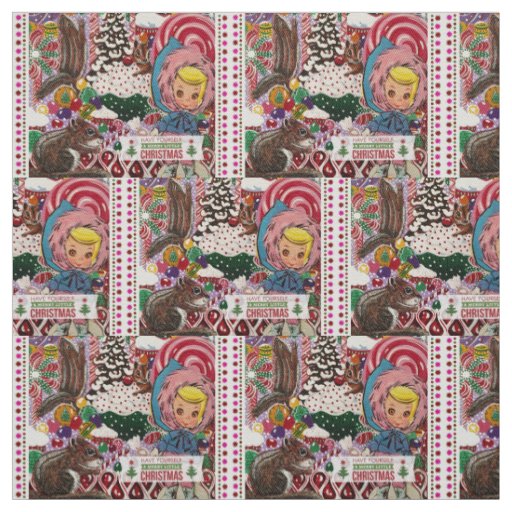Ms. Suzy Ski Chipmunk Christmas Fabric