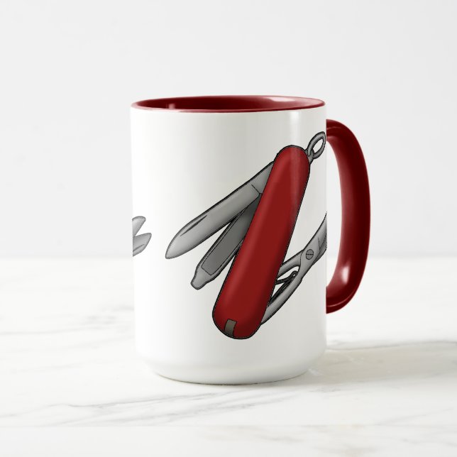 M's Swiss Style Multitool Knife Mug for Dads (Front Right)
