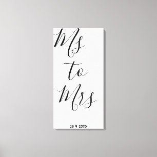 Ms to Mrs bridal shower Poster Canvas Print