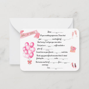 Ms to Mrs Libs Advice Note Card
