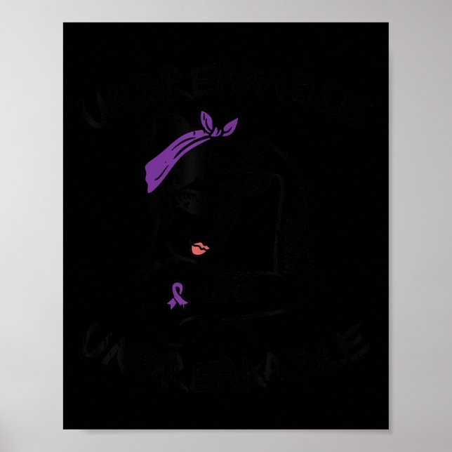 Ms Unbreakable Ribbon Lupus Awareness Women Motiva Poster (Front)